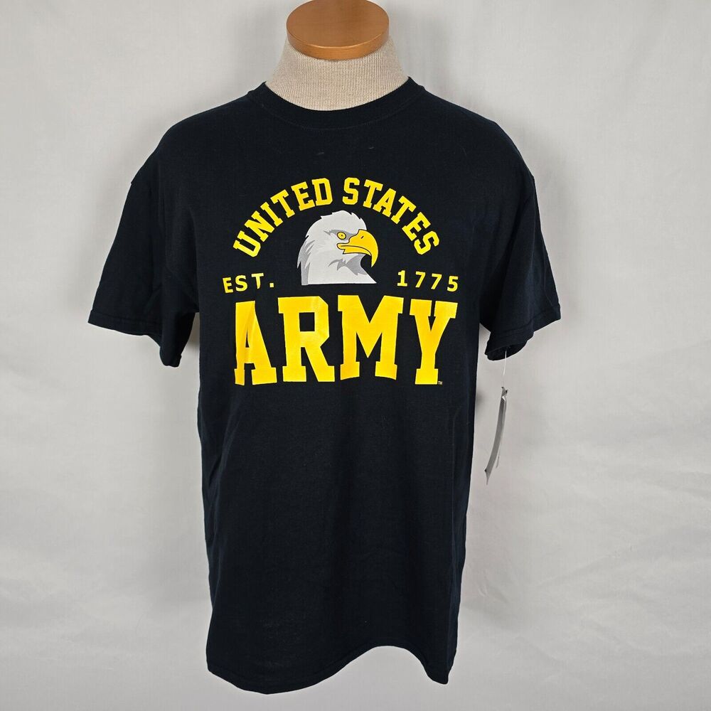 Gildan Unites States Army T-Shirt Men's M Blue Yellow White Graphic Print SS NWT